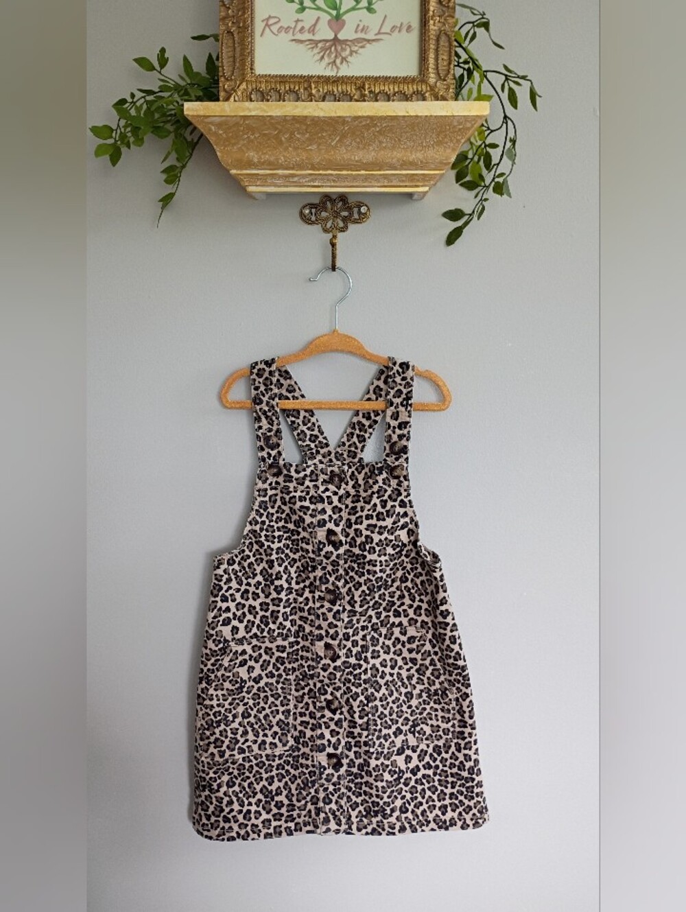 Wonder Nation Leopard Print Overall Dress